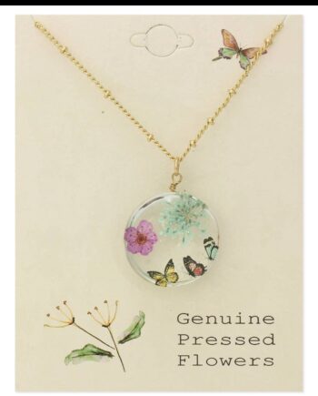 genuine pressed flowers necklace orem ut