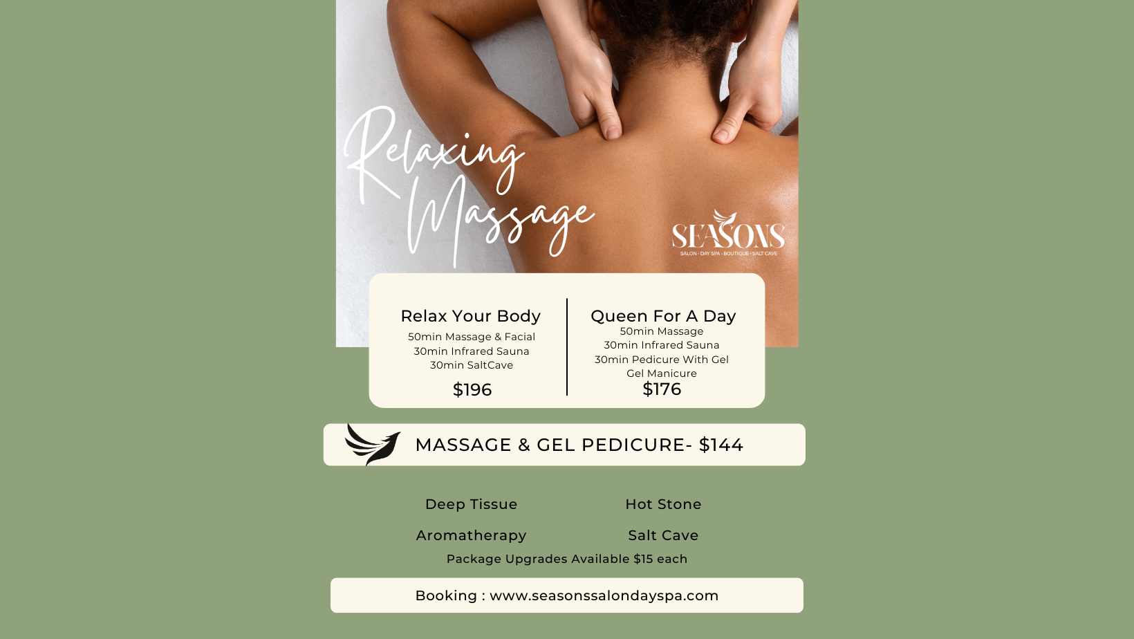 Green Simple Relaxing Massage Poster (Facebook Cover)